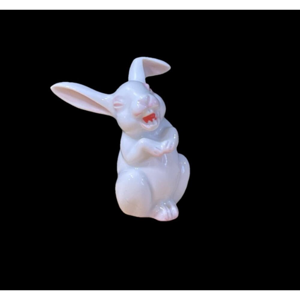 Vtg Rosenthal Miniature Rabbit Figurine Hare Laughing Rose Max Fritz Porcelain